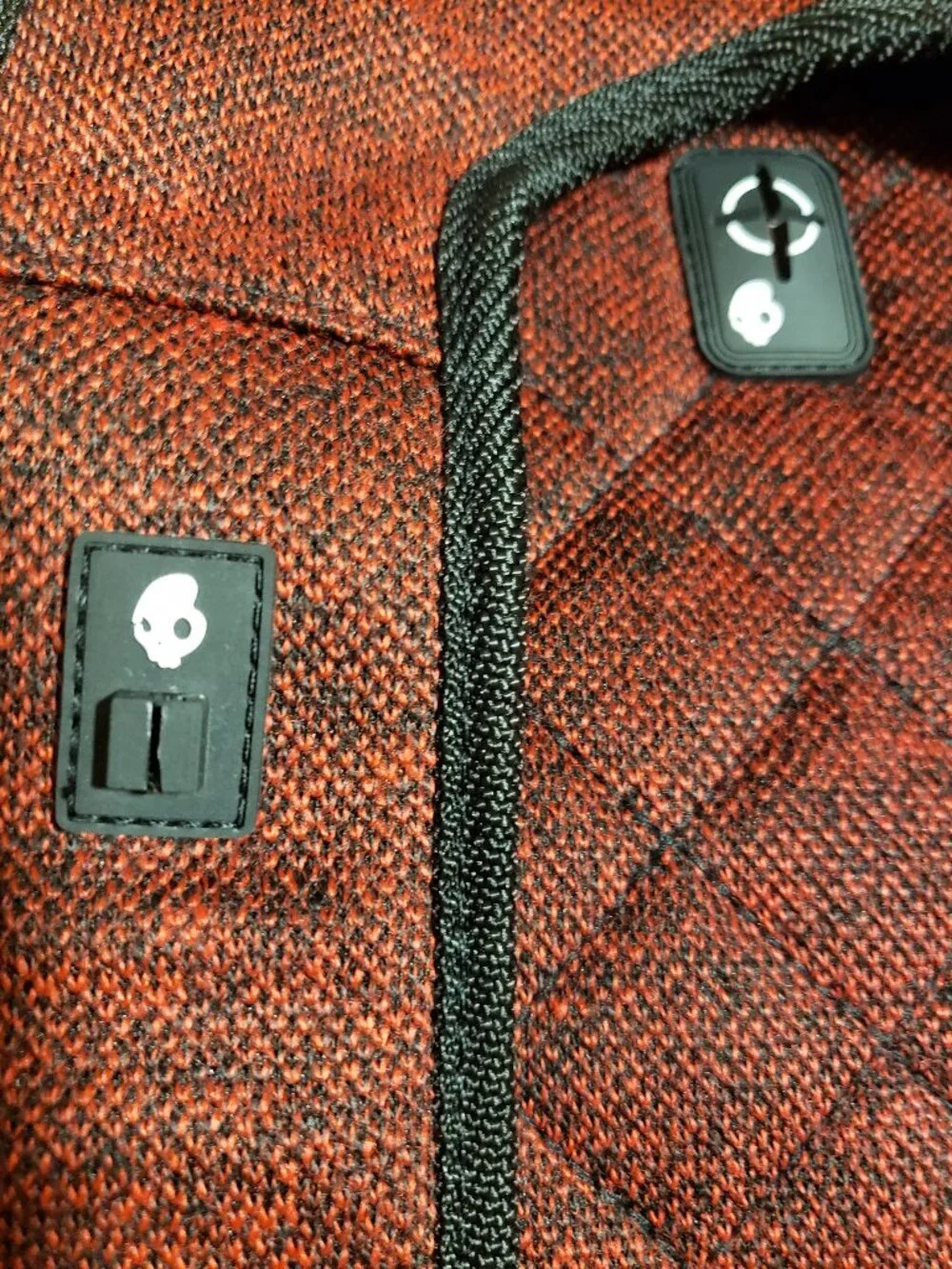 NWT Skullcandy Laptop Backpack Black Red Audio Cable Port School College